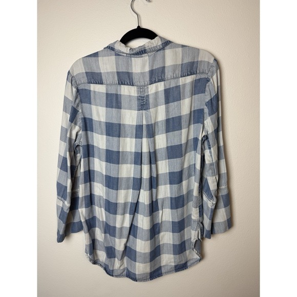 Cloth & Stone Womens Blue Plaid Button-Up Casual Tencel Shirt Large - Picture 6 of 8